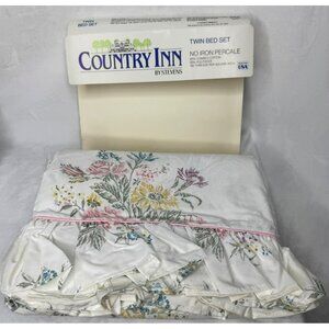 80s Vintage Country Inn Stevens TeaLight Twin Flat & Fitted Sheets No Pillowcase